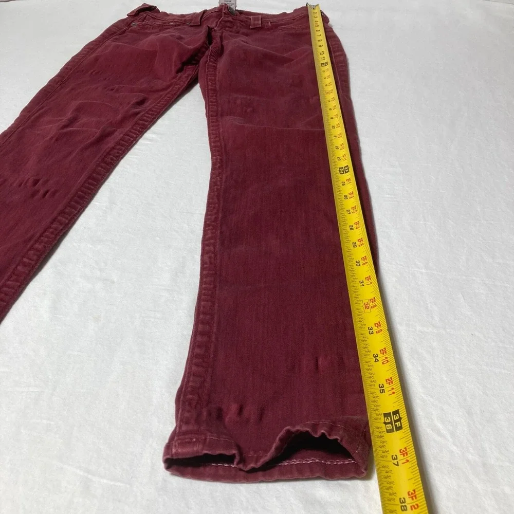 True‎ Religion Jeans Women 28X31 Denim Skinny Maroon Slim Low Rise Made in USA